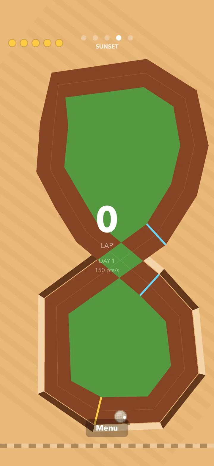 The first draft of a track with overlaps: rough, angular segments built before the Level Creator
