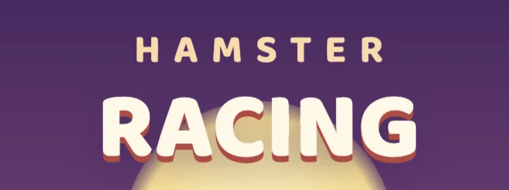 Early Hamster Racing title logo on a purple sunset