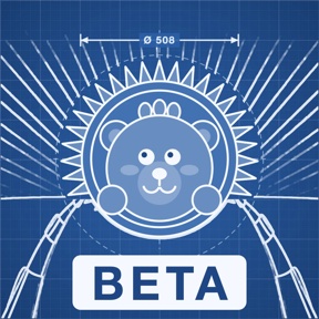 A blueprint-style hedgehog icon marked BETA