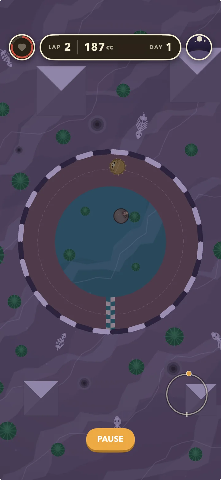 Animal Loop screenshot: Dune Flats at midnight